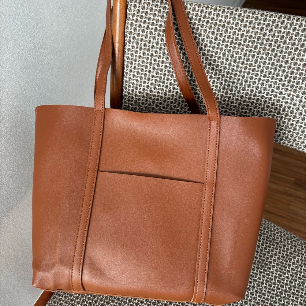 Vegan leather tote.  New